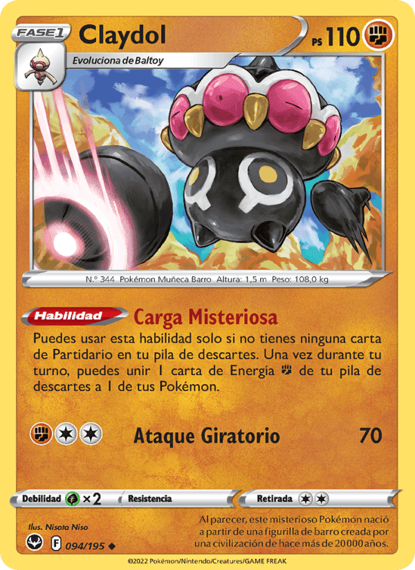 Claydol, carta 094 de Tempestad Plateada
