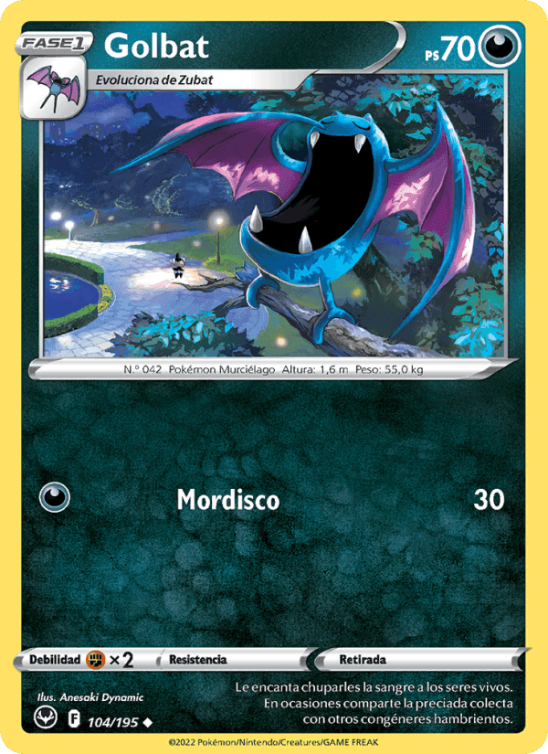 Golbat, carta 104 de Tempestad Plateada