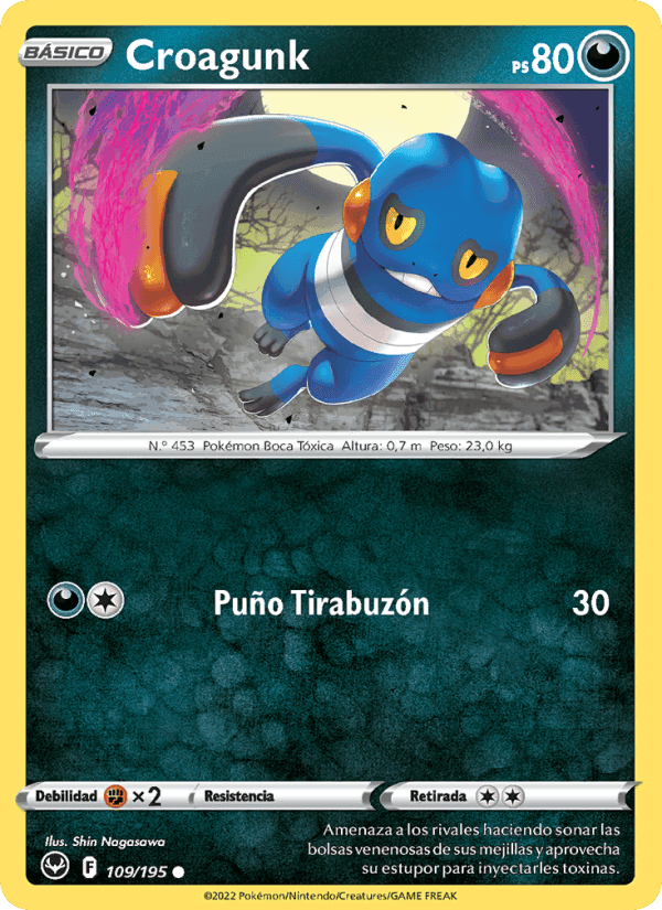 Croagunk, card 109 from Tempestad Plateada