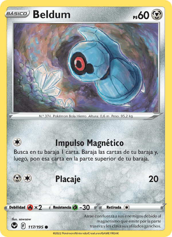 Beldum, card 117 from Tempestad Plateada