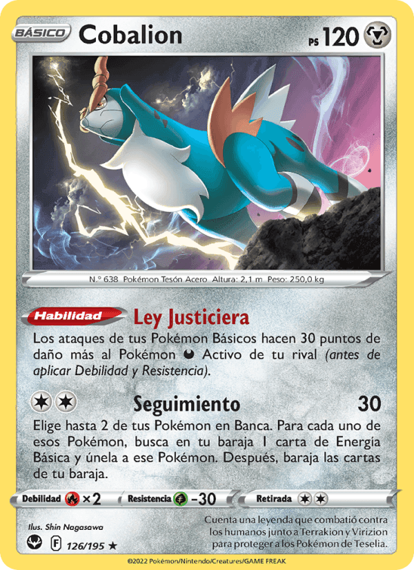 Cobalion, card 126 from Tempestad Plateada