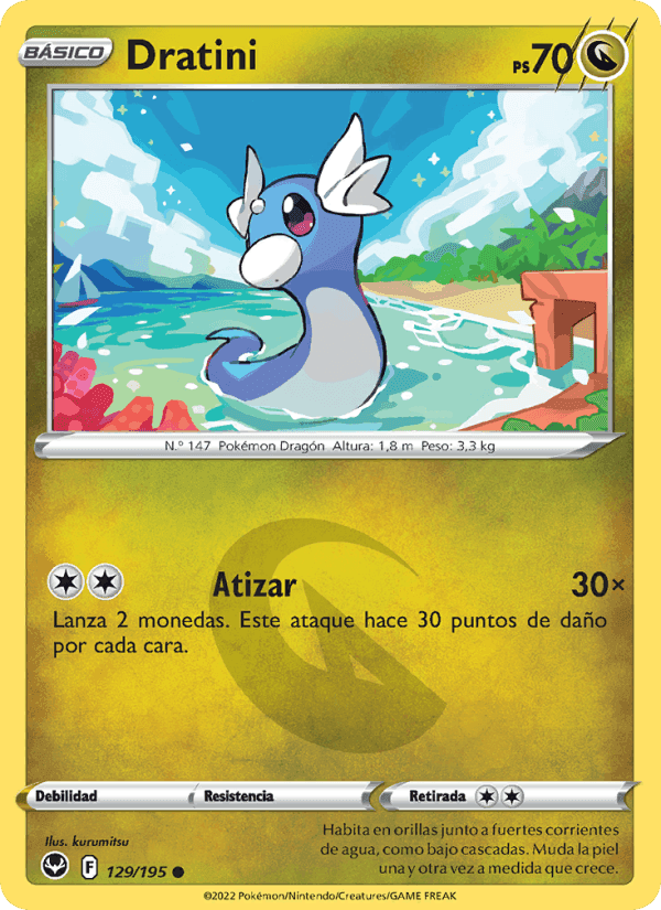 Dratini, carta 129 de Tempestad Plateada