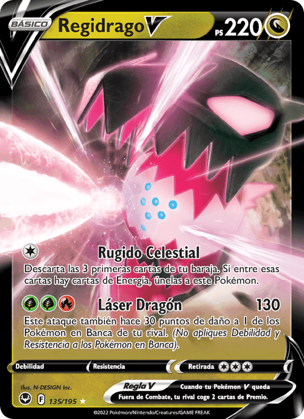 Regidrago V, card 135 from Tempestad Plateada