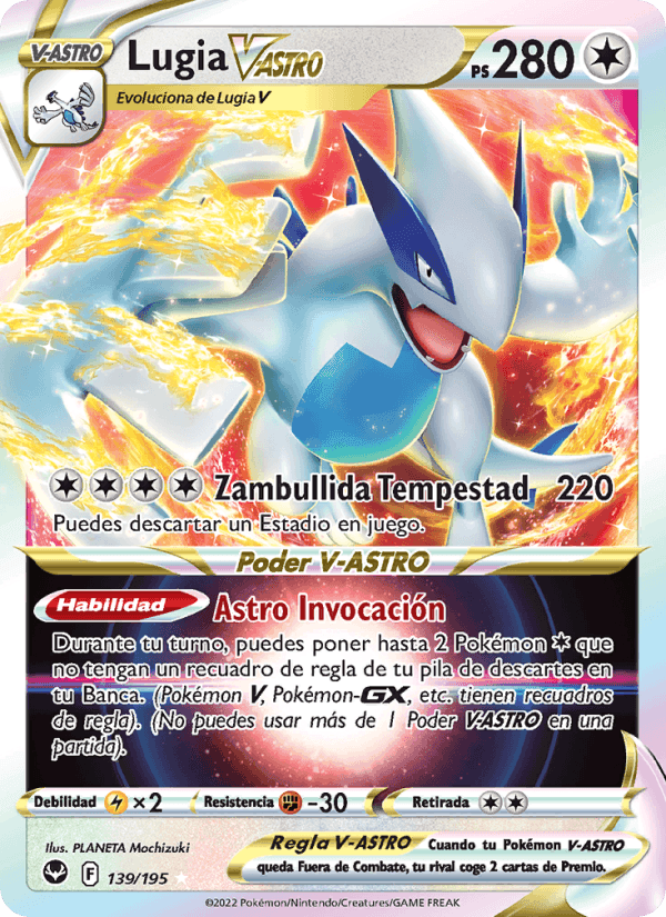 Lugia V-ASTRO, card 139 from Tempestad Plateada