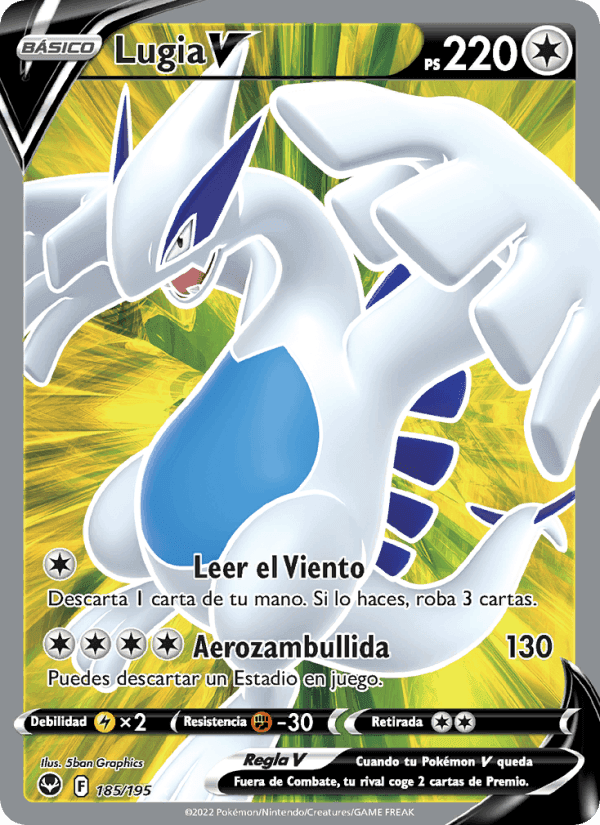 Lugia V, carta 185 de Tempestad Plateada