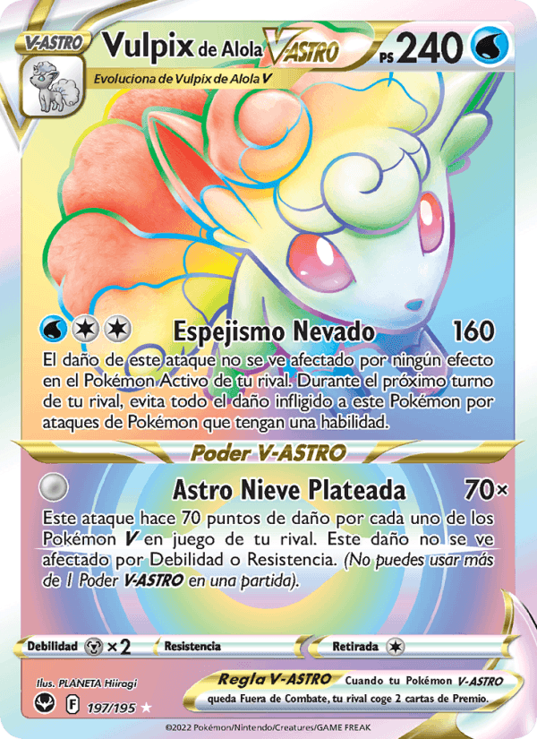 Vulpix de Alola V-ASTRO, carta 197 de Tempestad Plateada