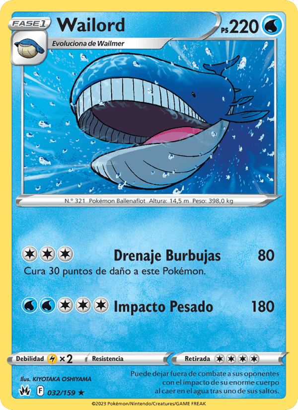 Wailord, carta 032 di Cenit Supremo