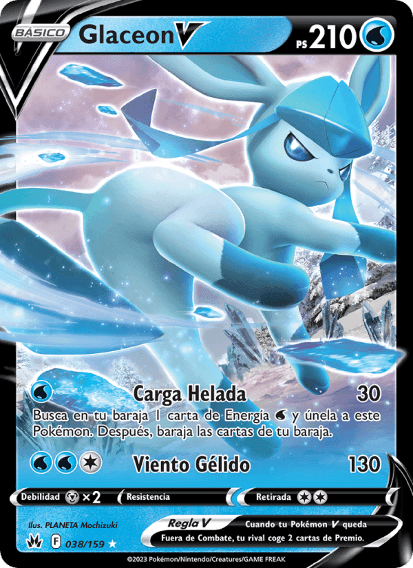 Glaceon V, carta 038 de Cenit Supremo