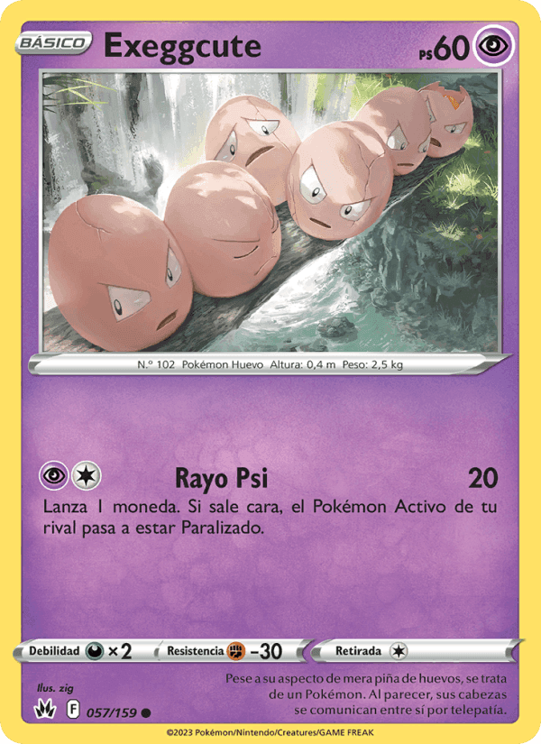 Exeggcute, carta 057 de Cenit Supremo