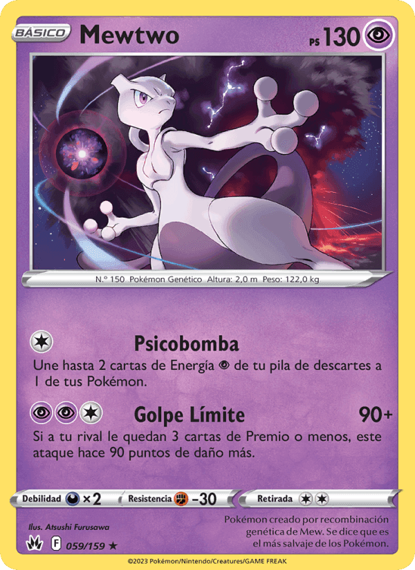 Mewtwo, carta 059 di Cenit Supremo