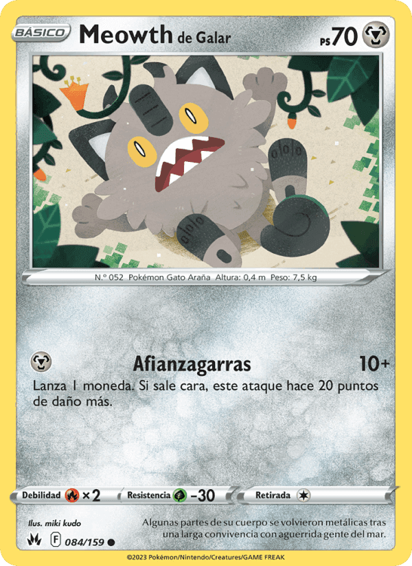 Meowth de Galar, card 084 from Cenit Supremo