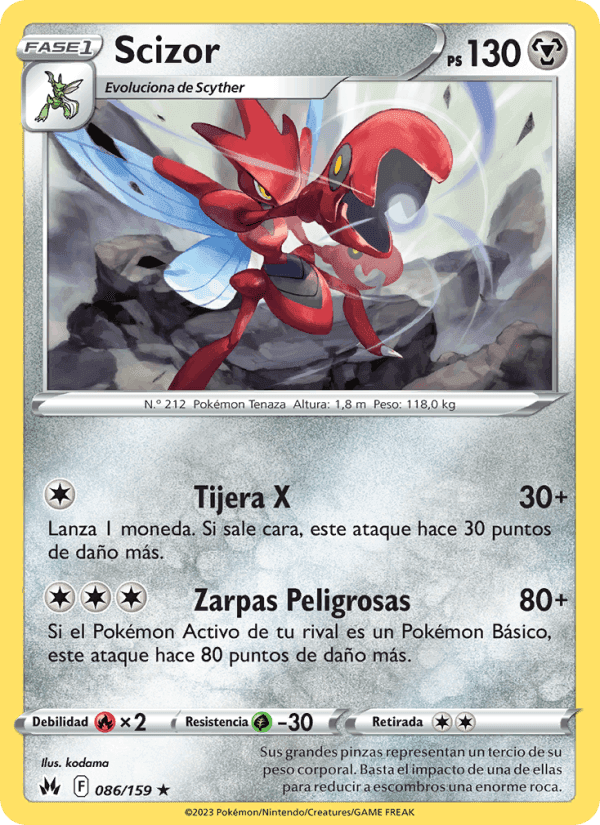 Scizor, carta 086 de Cenit Supremo