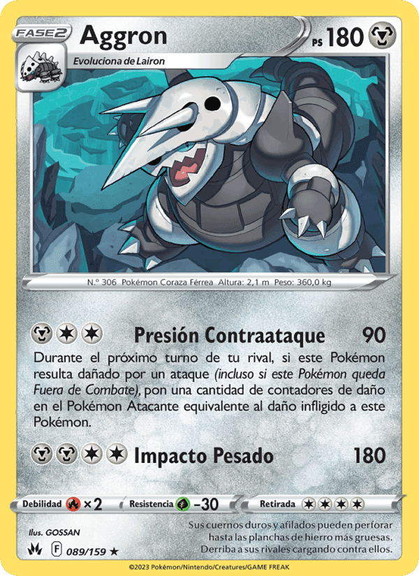 Aggron, carta 089 de Cenit Supremo