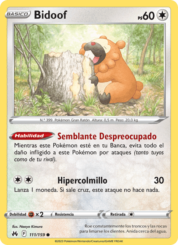 Bidoof, card 111 from Cenit Supremo