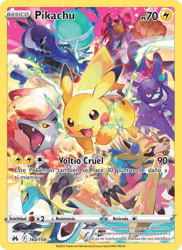 Pikachu, carta 160 de Cenit Supremo