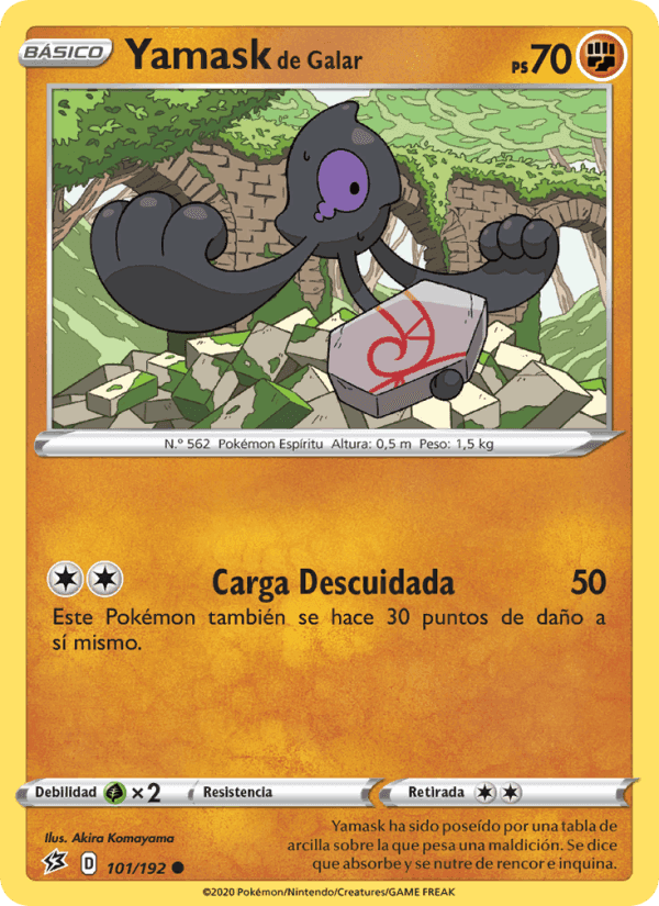 Yamask de Galar, card 101 from Choque Rebelde