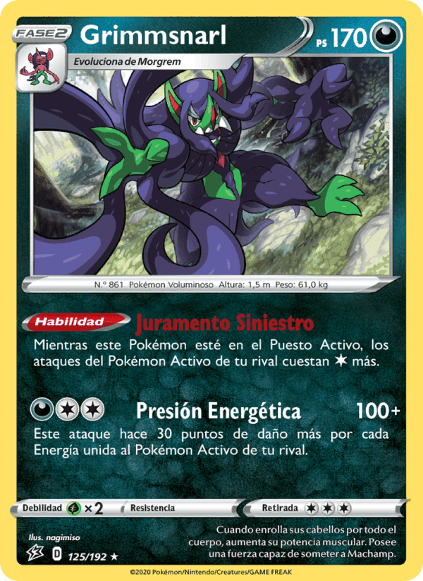 Grimmsnarl, card 125 from Choque Rebelde