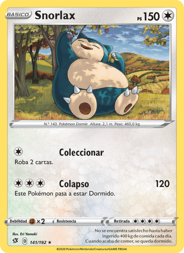 Snorlax, carta 141 de Choque Rebelde