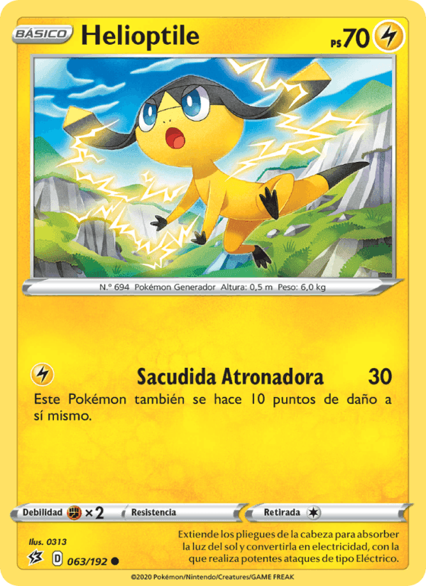 Helioptile, card 63 from Choque Rebelde