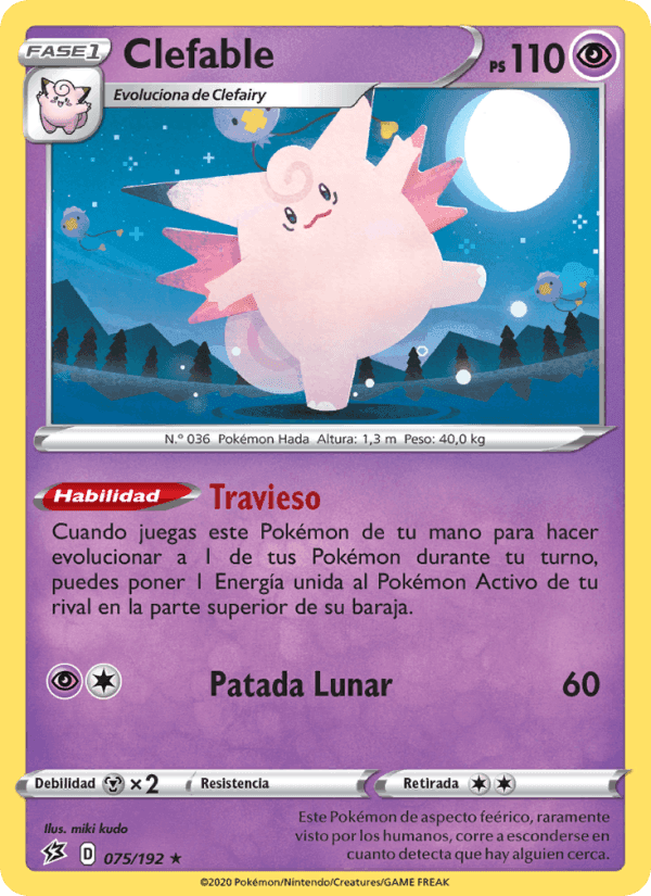 Clefable, carta 75 de Choque Rebelde