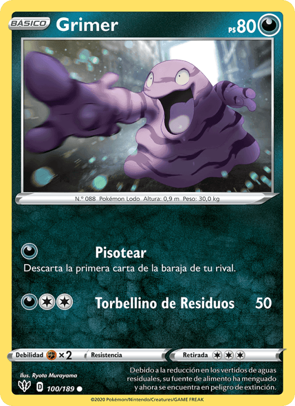 Grimer, card 100 from Oscuridad Incandescente