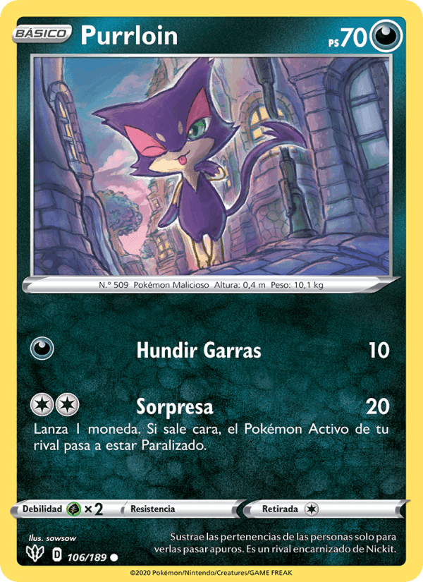 Purrloin, carta 106 de Oscuridad Incandescente