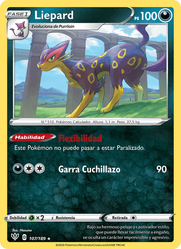 Liepard, card 107 from Oscuridad Incandescente