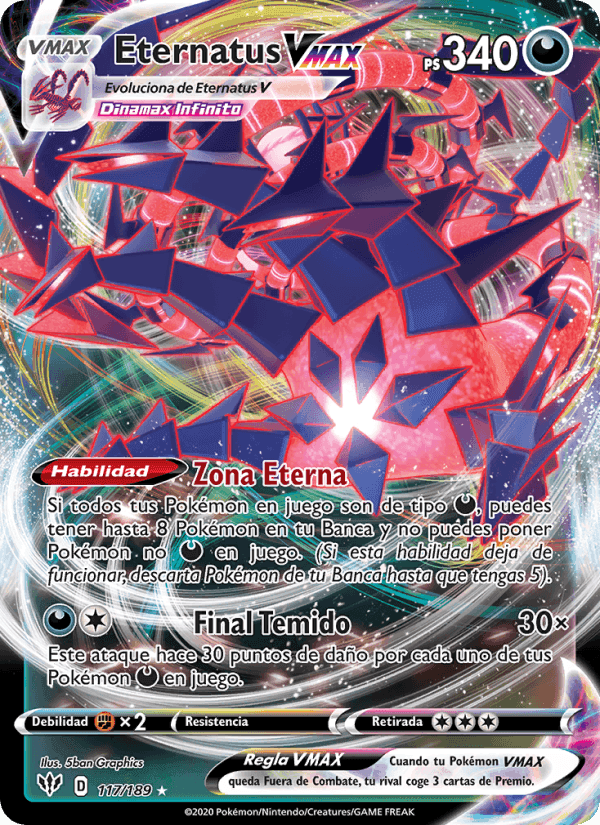 Eternatus VMAX, carta 117 de Oscuridad Incandescente