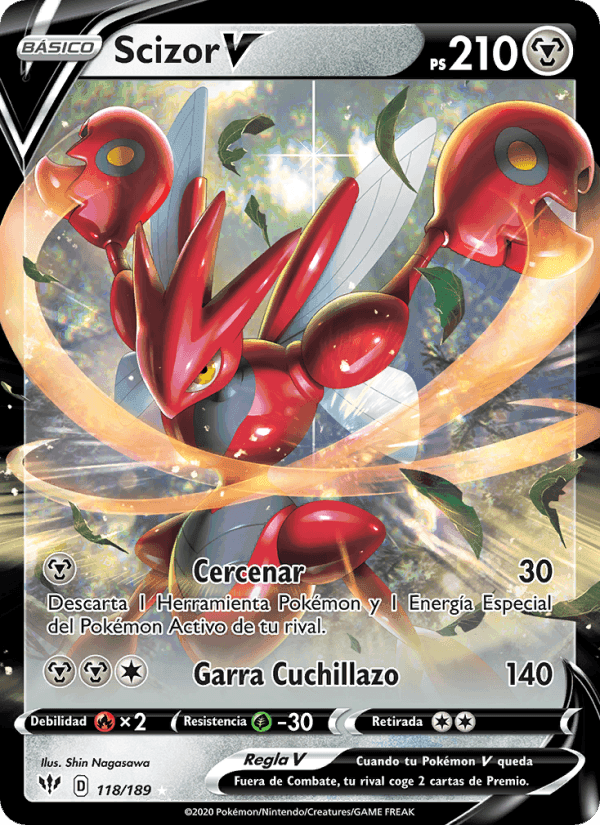 Scizor V, carta 118 de Oscuridad Incandescente