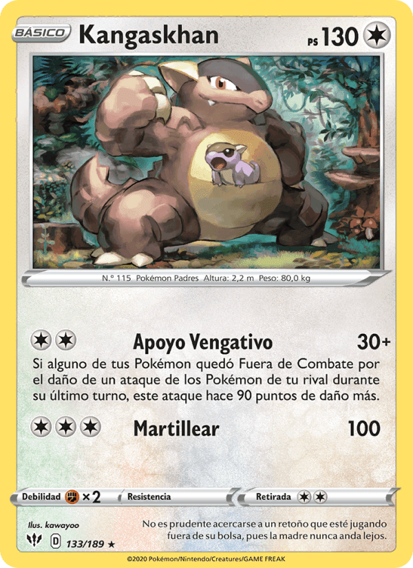 Kangaskhan, carta 133 di Oscuridad Incandescente