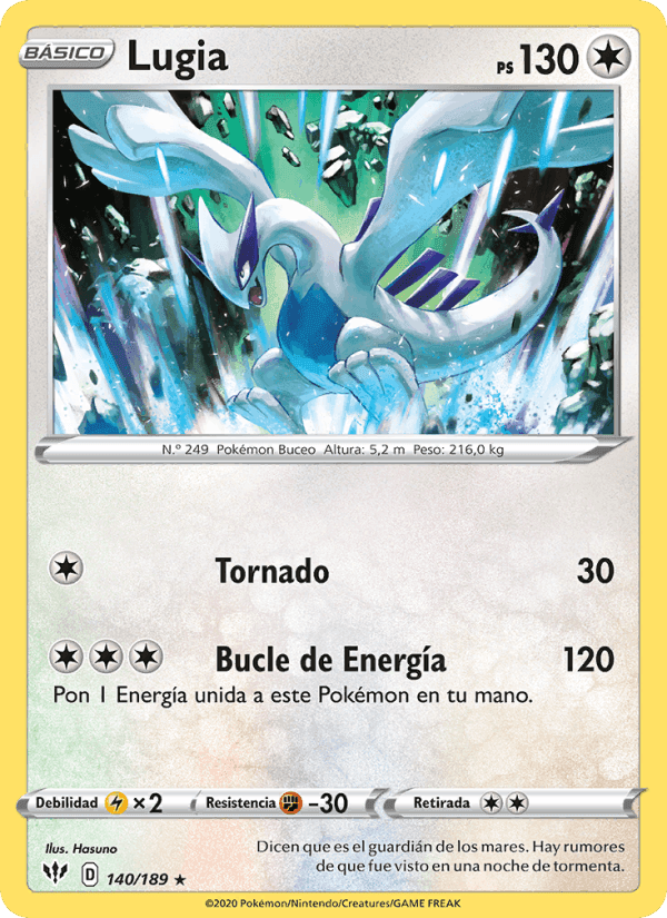 Lugia, carta 140 de Oscuridad Incandescente