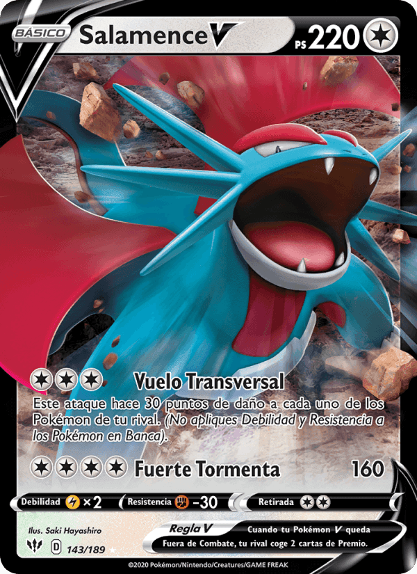 Salamence V, carta 143 de Oscuridad Incandescente