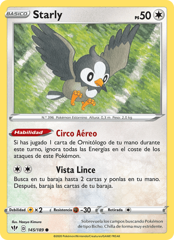 Starly, carta 145 di Oscuridad Incandescente
