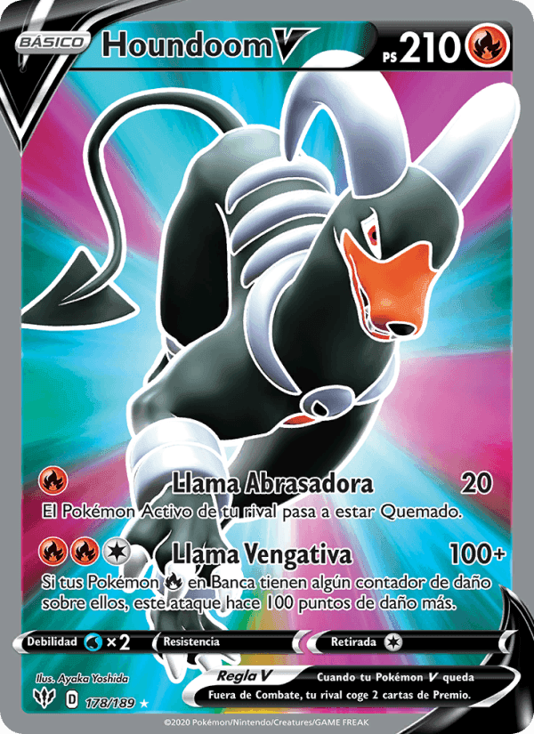 Houndoom V, card 178 from Oscuridad Incandescente
