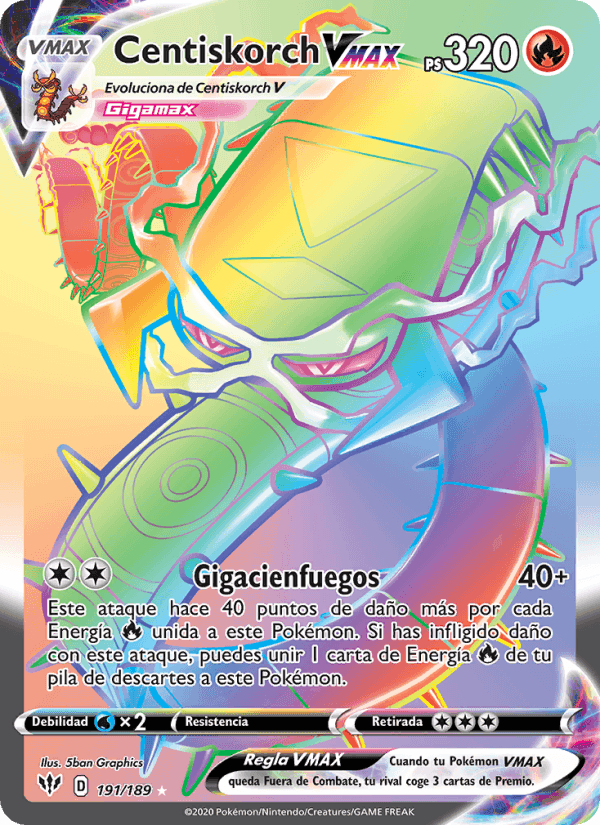 Centiskorch VMAX, card 191 from Oscuridad Incandescente