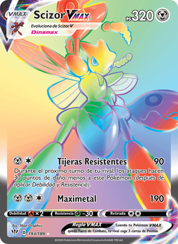 Scizor VMAX, carta 193 de Oscuridad Incandescente