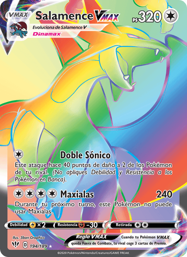 Salamence VMAX, card 194 from Oscuridad Incandescente