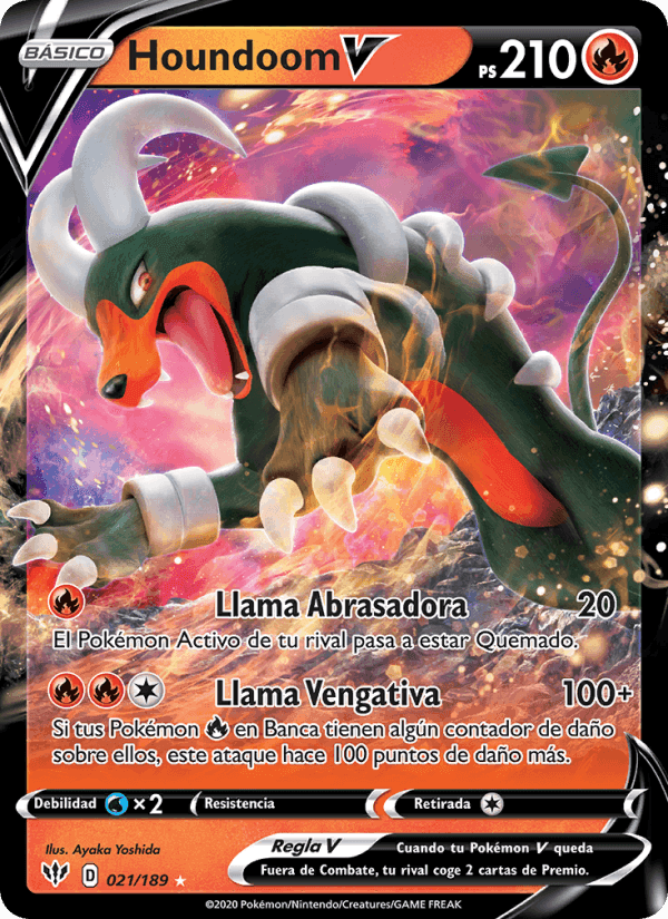 Houndoom V, carte 21 de Oscuridad Incandescente