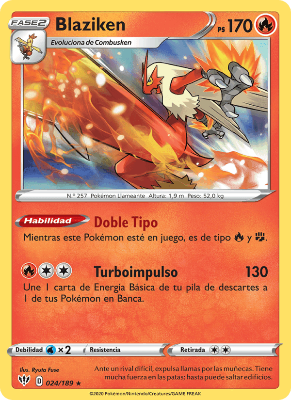 Blaziken, carta 24 de Oscuridad Incandescente