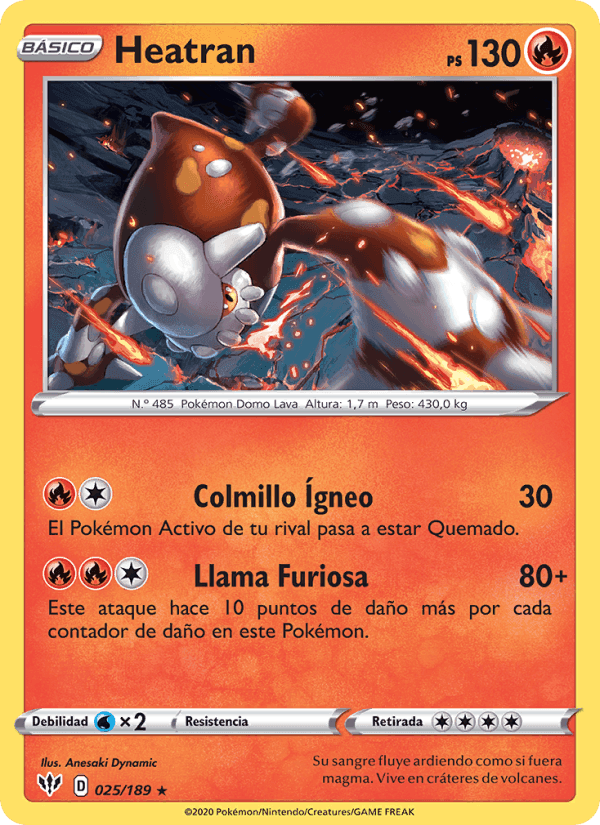 Heatran, carta 25 de Oscuridad Incandescente