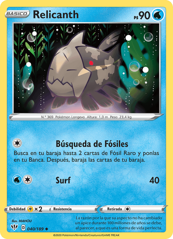 Relicanth, carta 40 de Oscuridad Incandescente