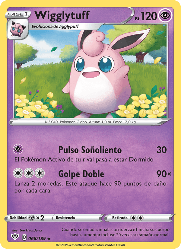 Wigglytuff, carta 68 de Oscuridad Incandescente