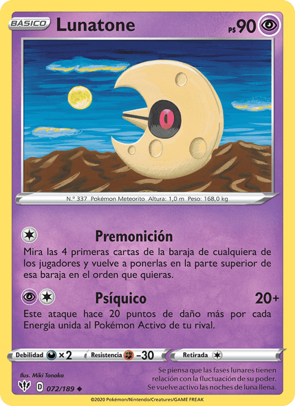 Lunatone, card 72 from Oscuridad Incandescente