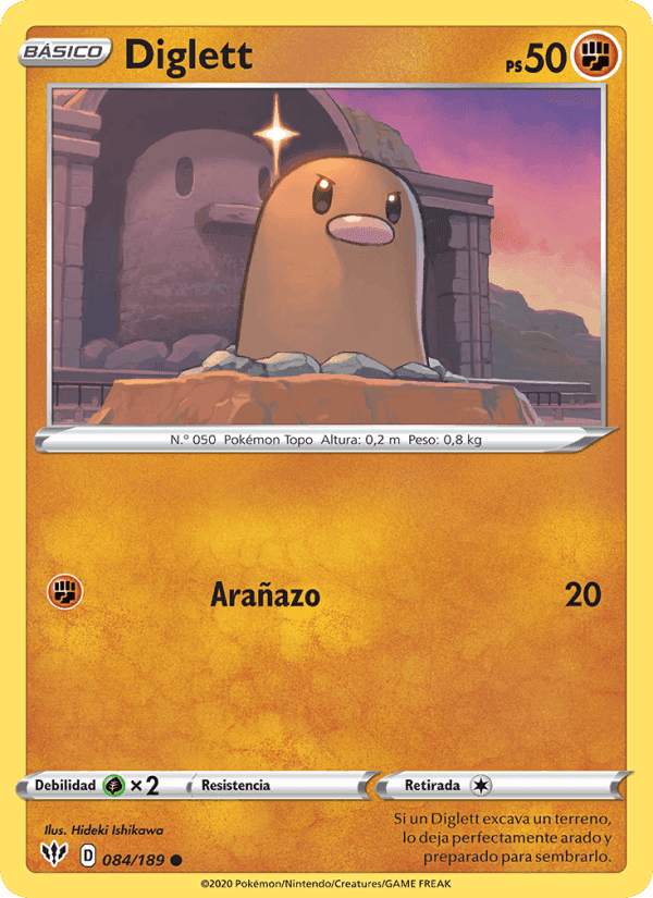 Diglett, carta 84 de Oscuridad Incandescente