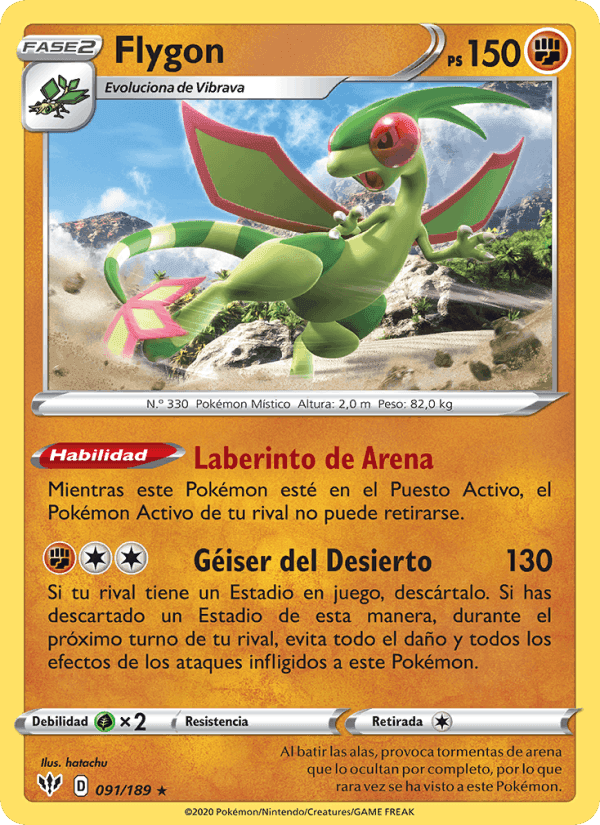 Flygon, carta 91 di Oscuridad Incandescente