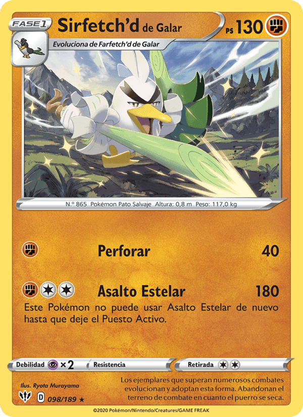 Sirfetch'd de Galar, carta 98 de Oscuridad Incandescente