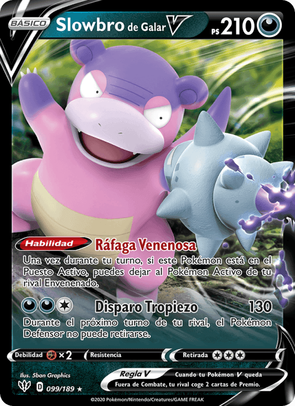 Slowbro V de Galar, carta 99 de Oscuridad Incandescente