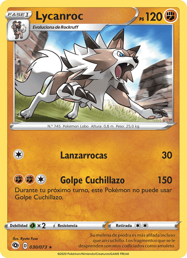 Lycanroc, carta 30 di Camino de Campeones