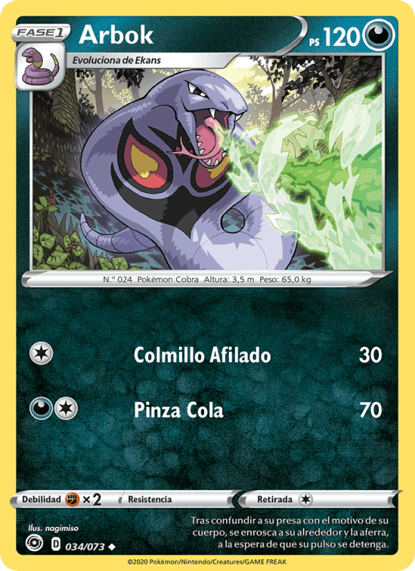 Arbok, carta 34 di Camino de Campeones