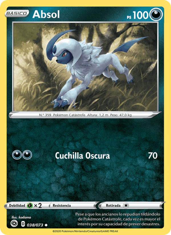 Absol, carta 38 di Camino de Campeones